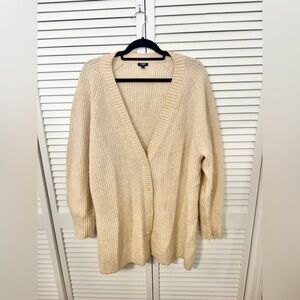 Express Cream Cardigan Button Sweater Lightweight Knit Size XL